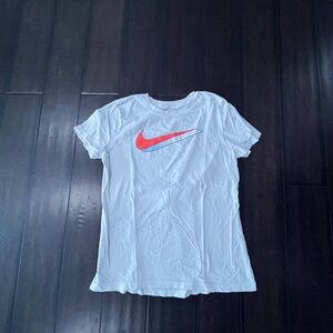 Nike White Tee with Red Logo